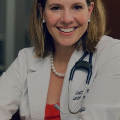 A Meaningful Medicine clinician in a white coat with a stethoscope